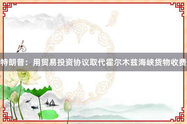 特朗普：用贸易投资协议取代霍尔木兹海峡货物收费
