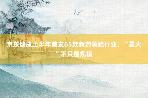 京东健康上半年首发65款新药领跑行业，“最大”不只是规模