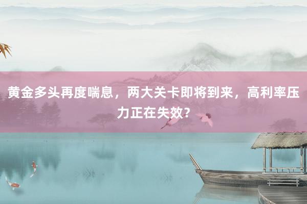 黄金多头再度喘息，两大关卡即将到来，高利率压力正在失效？