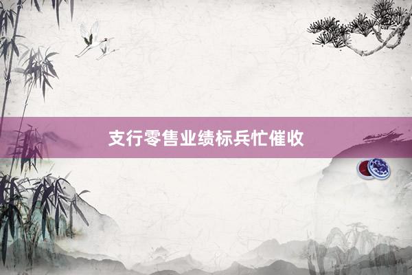 支行零售业绩标兵忙催收