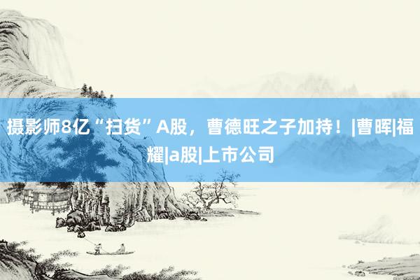 摄影师8亿“扫货”A股，曹德旺之子加持！|曹晖|福耀|a股|上市公司