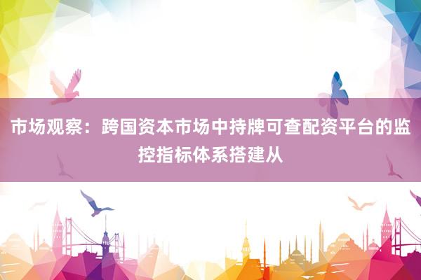 市场观察：跨国资本市场中持牌可查配资平台的监控指标体系搭建从