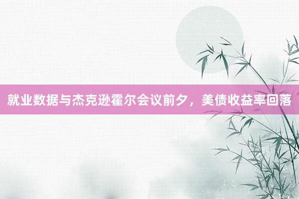 就业数据与杰克逊霍尔会议前夕，美债收益率回落