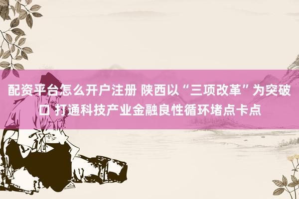 配资平台怎么开户注册 陕西以“三项改革”为突破口 打通科技产业金融良性循环堵点卡点