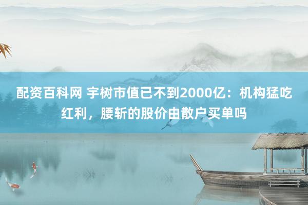 配资百科网 宇树市值已不到2000亿：机构猛吃红利，腰斩的股价由散户买单吗