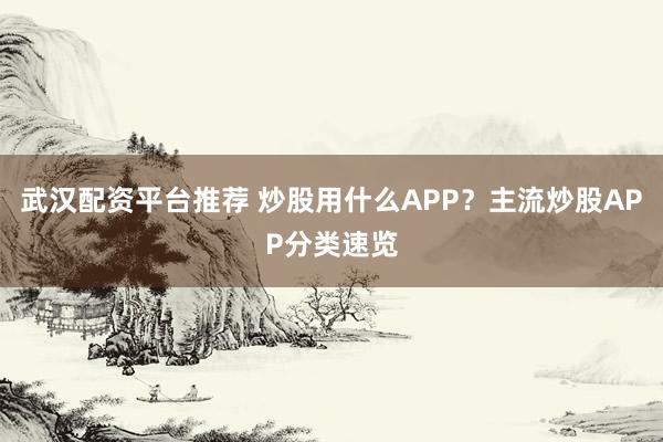 武汉配资平台推荐 炒股用什么APP？主流炒股APP分类速览