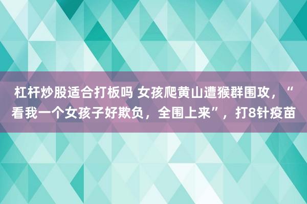 杠杆炒股适合打板吗 女孩爬黄山遭猴群围攻，“看我一个女孩子好欺负，全围上来”，打8针疫苗