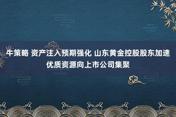 牛策略 资产注入预期强化 山东黄金控股股东加速优质资源向上市公司集聚